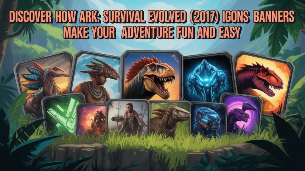 ark: survival evolved (2017) game icons banners